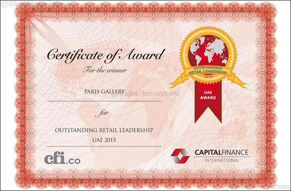 Paris Gallery: Outstanding Retail Leadership UAE 2015