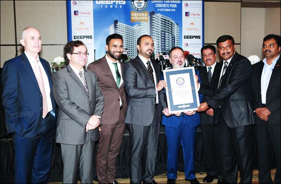 GEEPAS Tower achieves a GUINNESS WORLD RECORDS title for the Largest Continuous Concrete Pour