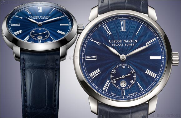 Ulysse Nardin highlights the exquisite art of enameling with a translucid blue Classico Manufacture "Grand Feu"