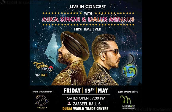 Mika Singh and Daler Mehndi live in concert in Dubai on Friday, May 19