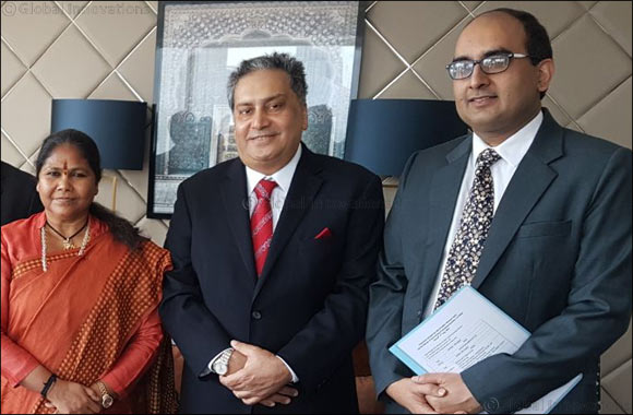 Kamal Vachani, Group Director, Al Maya Group, meets Hon'ble Minister of State for Food Processing Industries, Government of India,  Smt. Sadhvi Niranjan Jyoti in Dubai