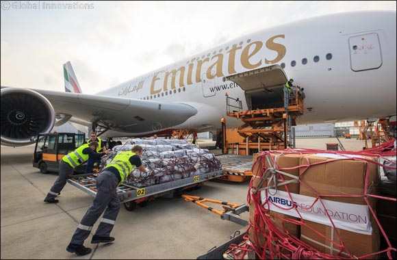 Emirates Airline and the Airbus Foundation fly relief goods to UN depot in Dubai