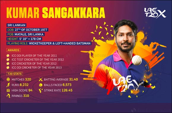 UAE T20X Completes Icon Player Line-up With  Sri Lankan Superstar Kumar Sangakkara