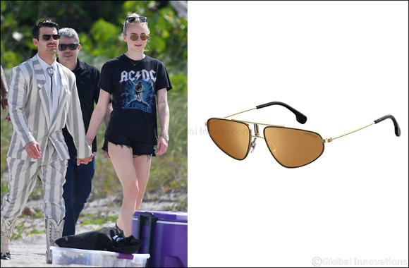 JOE JONAS and SOPHIE TURNER wearing Safilo brand - CARRERA 1021/S sunglasses