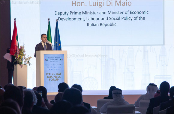 The UAE's Minister of Economy Welcomes Italy's Deputy Prime Minister During Italy-UAE Business Forum