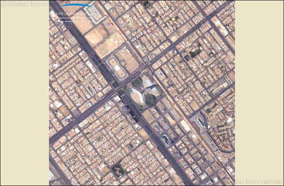 KhalifaSat congratulated people of KSA with a  capture of the skyscraper, Kingdom Centre, image from space