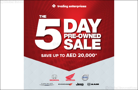 Trading Enterprises showrooms to host exclusive 5-day sale on pre-owned vehicles