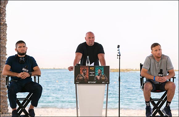 The Eagle and The Highlight Face Off on Yas Beach Ahead of UFC 254 Showdown