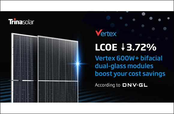 DNV GL's Technical Report: Reducing LCOE by 3.72%, Trina Solar Pioneers in Better System Value by 210 Vertex Modules Conjoining Single-Axis 2 portrait installation (2P) Tracker