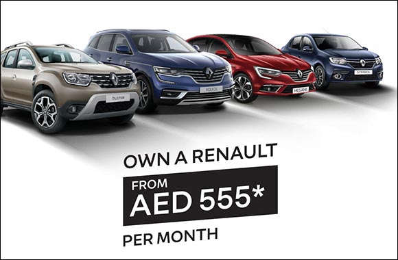 Own a Brand-New Renault from Arabian Automobiles from only AED 555 per month