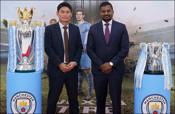 Al Saeedi Group hosts clients with MCFC Trophies at Nexen Tire Brand Shop in Jebel Ali
