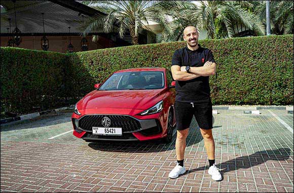 When Stars Meet: Former Liverpool F.C. Player, Jose Enrique, Poses Next to MG Motor's Newest Star