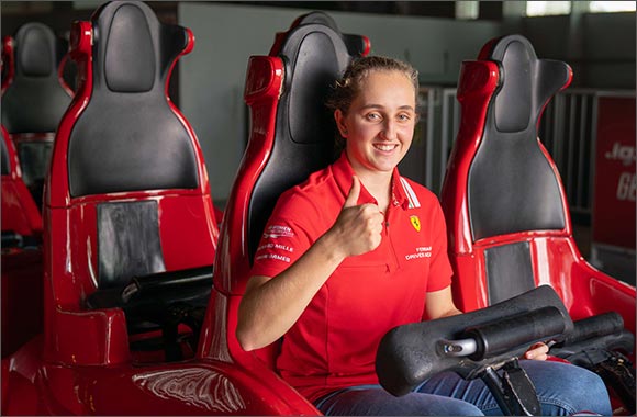 First Female Member of the Ferrari Driver Academy Maya Weug Visits Ferrari World Abu Dhabi