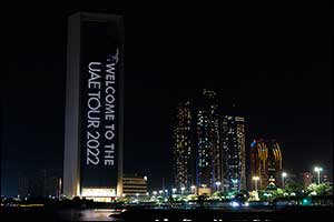 UAE Team Emirates Squad  Illuminate Abu Dhabi Ahead of UAE Tour