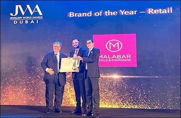 Malabar Gold & Diamonds Wins Brand of the Year - Retail' at Jewellery World Awards Dubai 2022