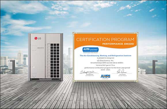 LG Receives AHRI 0Performance Award  for Fifth Consecutive Year