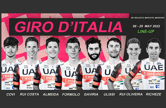 UAE Team Emirates Announced Their Squad for the Giro D'Italia 2022