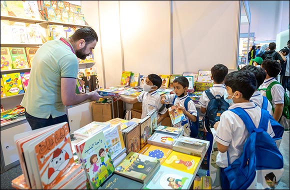 Black and white images colouring a baby's world at  Sharjah Children's Reading Festival 2022