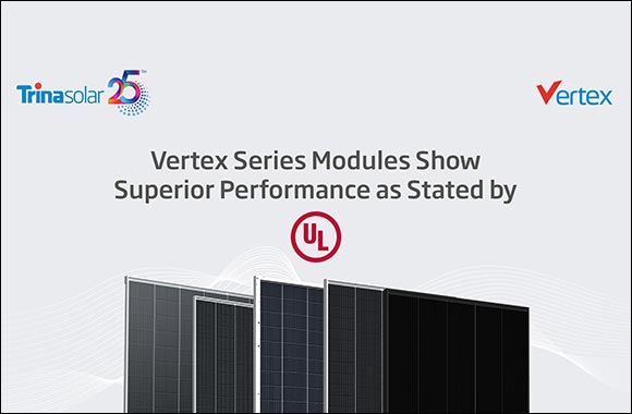 Trina Solar's Vertex Series Modules Show Superior Performance as Stated by UL