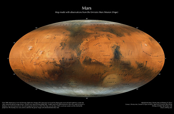 NYUAD Researchers Create New Photographic Mars Map with Observations Made by the Emirates Mars Mission