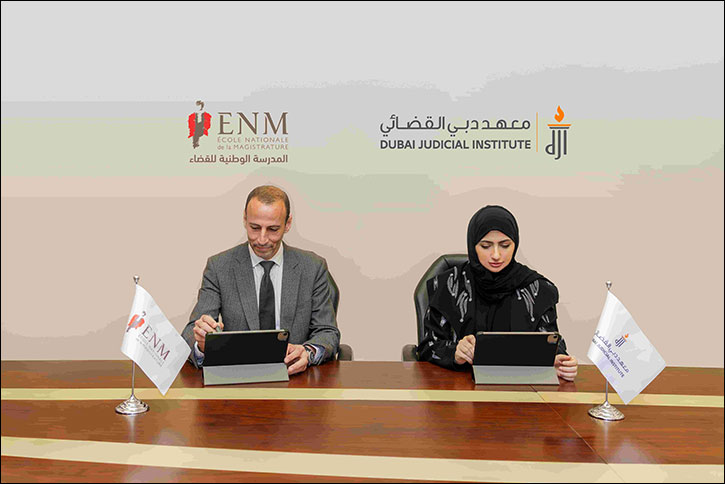 Dubai Judicial Institute signs MoU with French National School for the Judiciary to foster judicial training