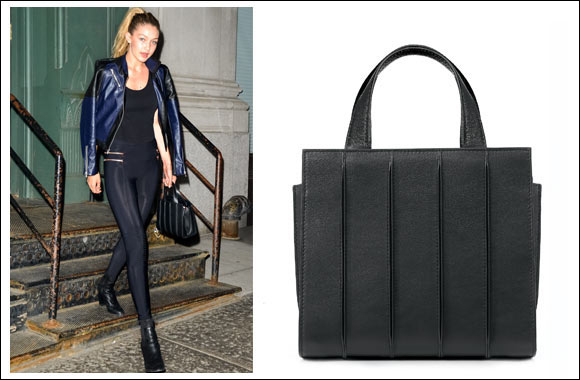 Max Mara Whitney Bag design by Renzo Piano Building Workshop + Gigi Hadid carrying Whitney Bag