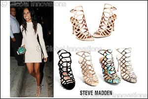 Get caged into these Steve Madden sandals like Karrueche Tran!