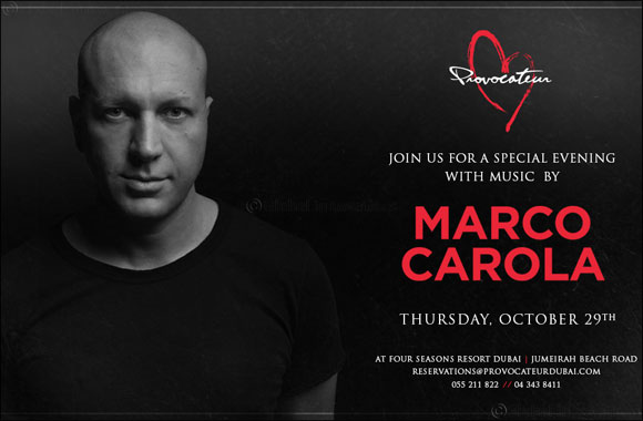 Marco Carola To Grace The Decks at Provocateur on October 29th