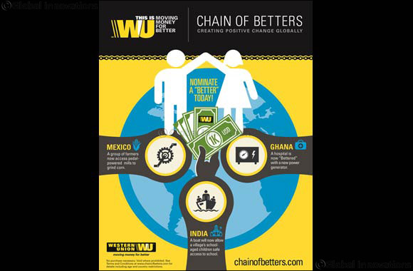 Western Union unveils �Chain of Betters�  to create positive change globally