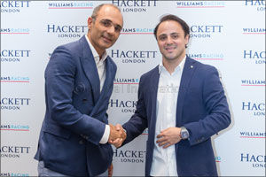 Felipe Massa on hand to celebrate Hackett London's patnership with Williams Racing at their new boutique in Yas Mall – Abu Dhabi.