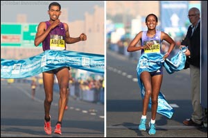Ethiopians burn up the course as Abera and Tsegaye win Standard Chartered Dubai Marathon