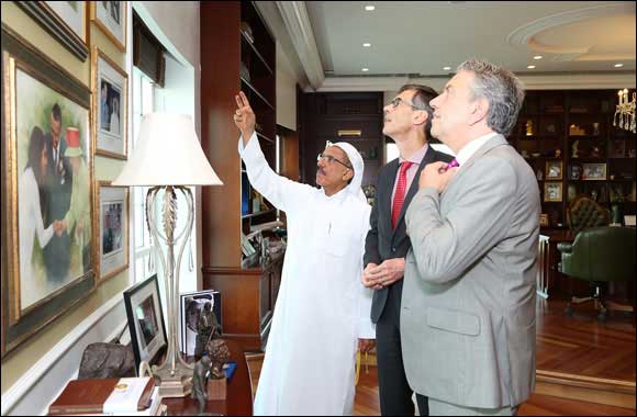 Khalaf Ahmad Al Habtoor receives the Kingdom of the Netherlands' Ambassador to Abu Dhabi, accompanied by the Dutch Consul General to Dubai