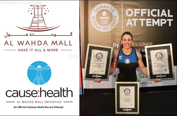 Al Wahda Mall raises over USD $14,600 as Eva Clarke breaks 3 GUINNESS WORLD RECORDS� titles