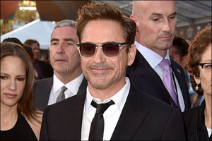 Actor Robert Downey Jr. walked the red carpet at the world premiere of Marvel's 'Captain America: Civil War' wearing Police sunglasses