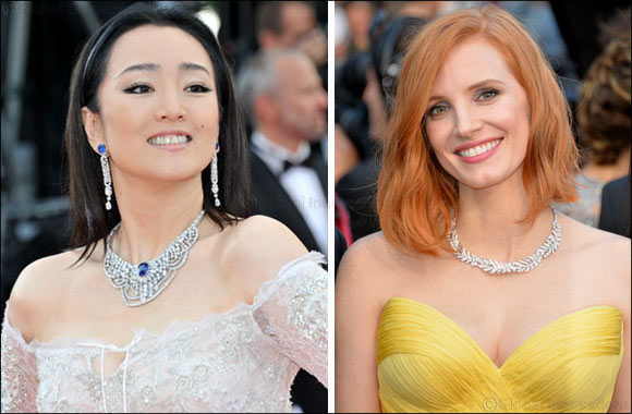 Jessica Chastain, Gong Li and Melissa George shimmer in Piaget jewellery on the red carpet at the 69th Cannes Film Festival