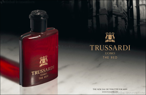 The new Uomo The Red for men fragrance by Trussardi