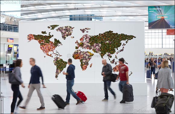 Heathrow in Bloom: Airport unveils map of the world, made entirely from fresh flowers