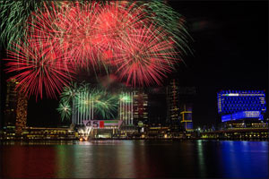 UAE National Day Celebrations Light Up Al Maryah Island in the Colors of the UAE Flag