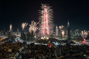 Dubai brightens up the world with dazzling New Year's Eve fireworks show by Emaar