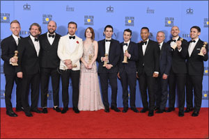 Jaeger-LeCoultre congratulates  "La La Land" director Damien Chazelle for winning 7 Golden Globes and breaking the record for the most Golden Globes won by a single movie