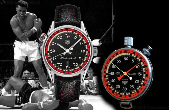 TAG Heuer pays tribute to Muhammad Ali and its close ties with the Middle East by showcasing its iconic limited edition Arabic dial timepiece at Round 10 Boxing Club in Dubai