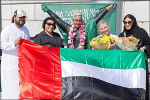 Dr. Mariam Saleh Binladen achieves another record of becoming the first ever Swimmer to cross Dubai Creek and the Dubai Water Canal over a distance of 24KM