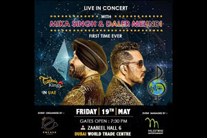 Mika Singh and Daler Mehndi live in concert in Dubai on Friday, May 19