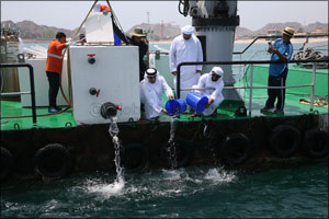 Minister of Climate Change and Environment Releasing 30,000 Fish in Marine Protected Areas in Dibba, Fujairah