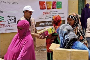 Aster distributes 150,000 Salma food packets among famine affected people in Somalia