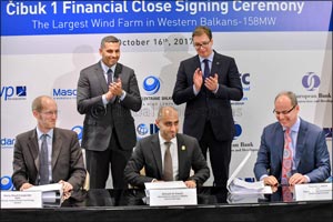 Masdar-led joint venture agrees financing for largest wind farm in Serbia