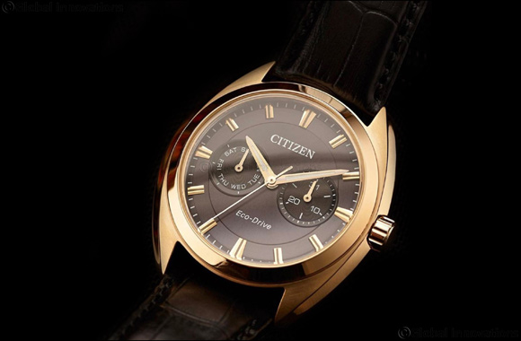 Svelte BU4108-11H dress watch in black and rose gold plating makes an impact