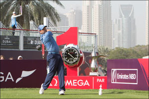 Rory McIlroy and Sergio Garcia  tee off at the 2018 OMEGA Dubai Desert Classic