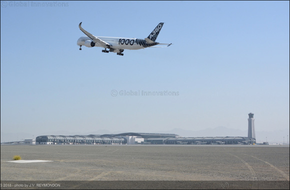 A350-1000 touches down at Muscat International Airport as part of Middle East and Asia-Pacific demonstration tour