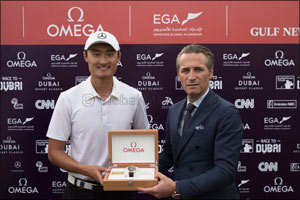 Li Haotong wins the 2018 OMEGA Dubai Desert Classic